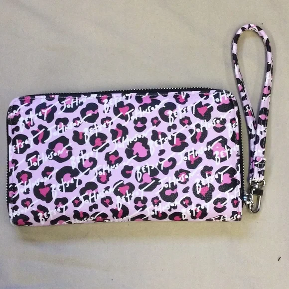 Betsey Johnson Pink Leopard Print Clutch Wristlet - Picture 2 of 5